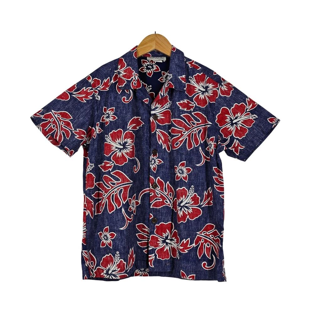 BISHOP ST. APPAREL VINTAGE HAWAIIAN BUTTON -DOWN SHIRT KIDS SIZE 12